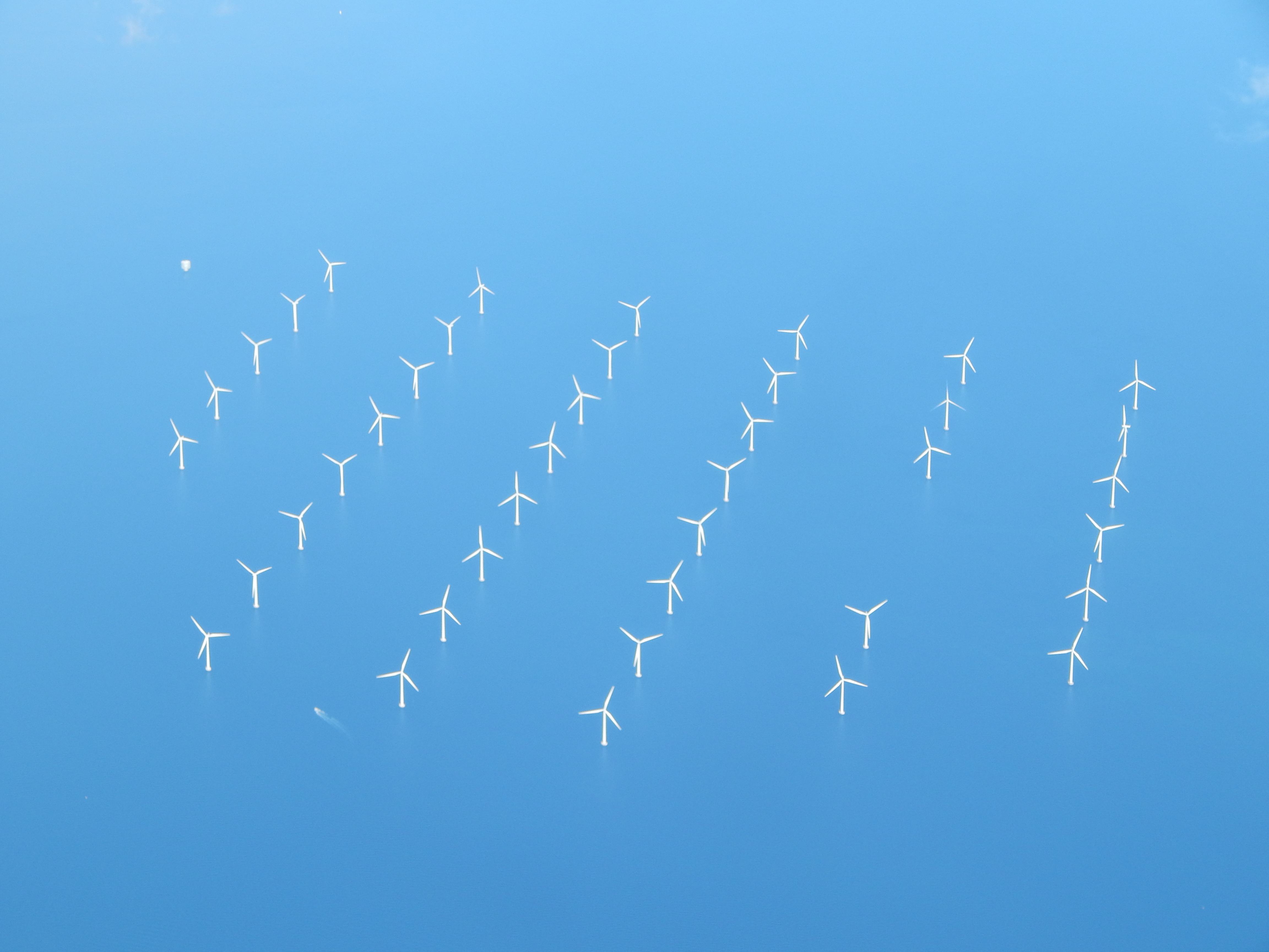 Offshore wind farm at sunset (file photo)