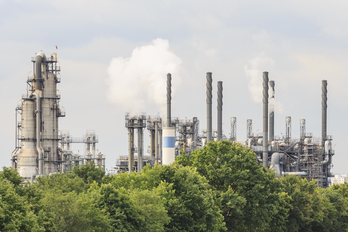 LyondellBasell chemical processing plant in Wesseling, Germany. Illustrative of industrial minerals refining.