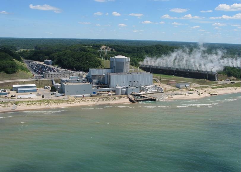 Palisades Nuclear Power Plant on the eastern shore of Lake Michigan